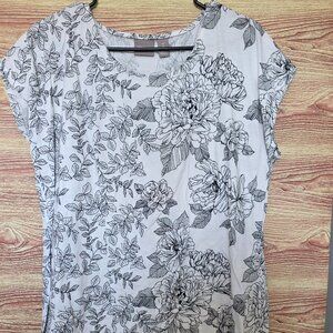Chico’s Floral Print Short-Sleeve Top – Size 2